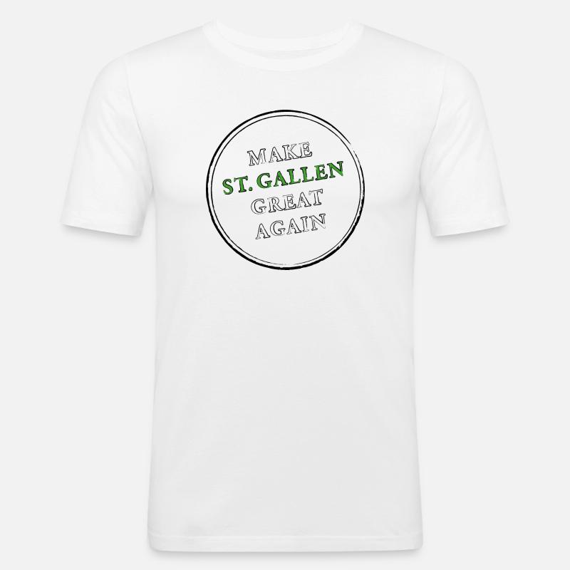 make ST GALLEN great again - Männer Slim Fit T-Shirt - Weiß