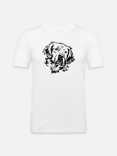 Golden Retriever Head - Men's Slim Fit T-Shirt - white