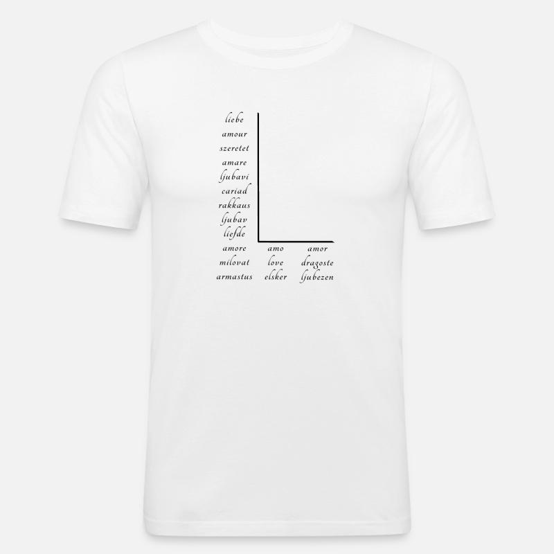 Love on many different languages - Men's Slim Fit T-Shirt - white
