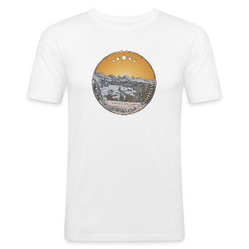 Churfirsten Toggenburg Switzerland - Männer Slim Fit T-Shirt - Weiß - Vorne - Nik (191cm)