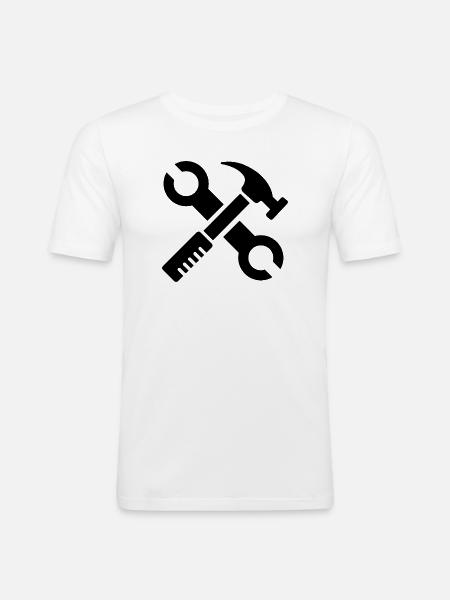 Værktøjsværktøj ikon gave tømrer håndværker - Herre Slim Fit T-Shirt - hvid