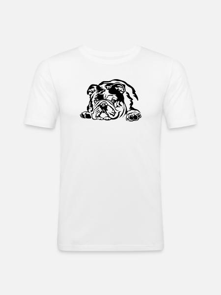 Bouledogue anglaise - T-shirt près du corps Homme - blanc