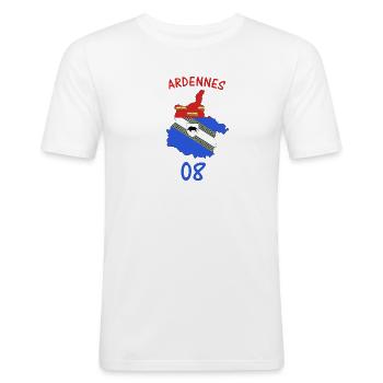 ardennes - T-shirt près du corps Homme - blanc - Devant - Nik (191cm)