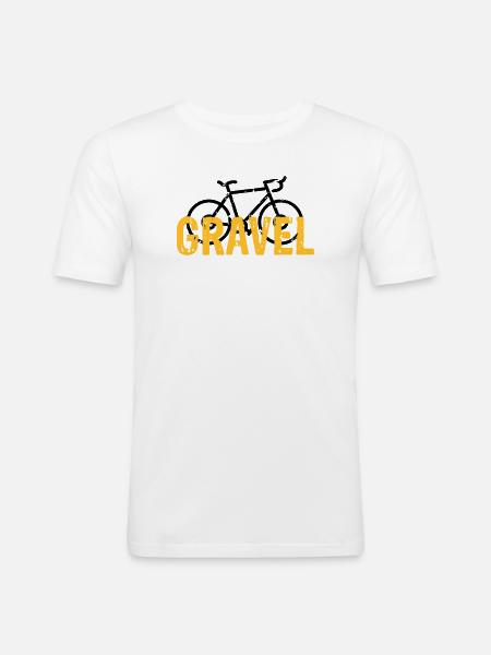 Vélo de gravier - T-shirt près du corps Homme - blanc