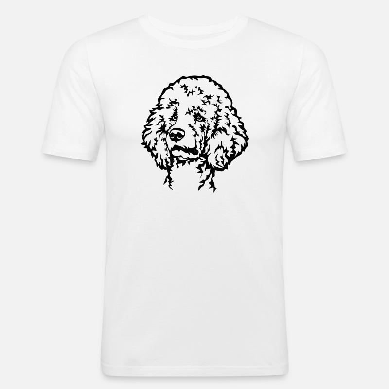 Pudel Kopf - Männer Slim Fit T-Shirt - Weiß