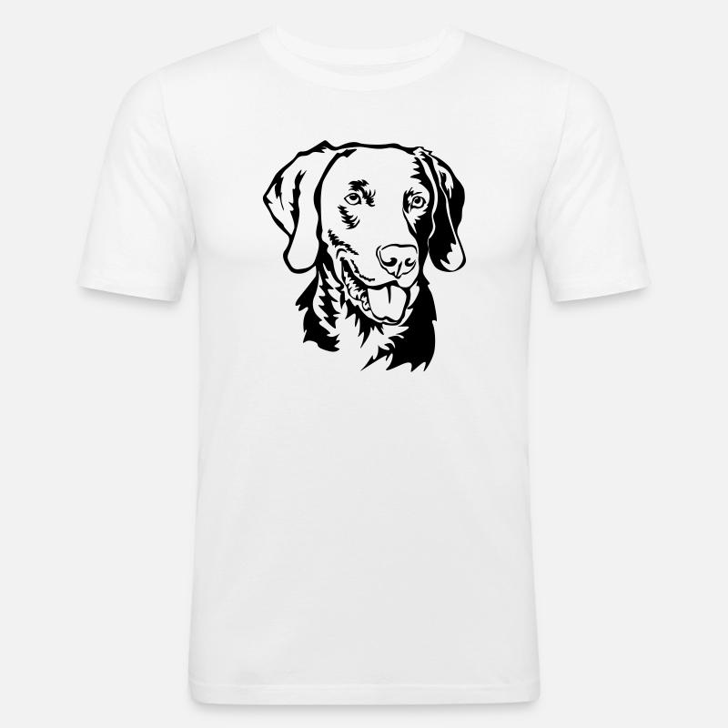 Weimaraner Kopf - Männer Slim Fit T-Shirt - Weiß