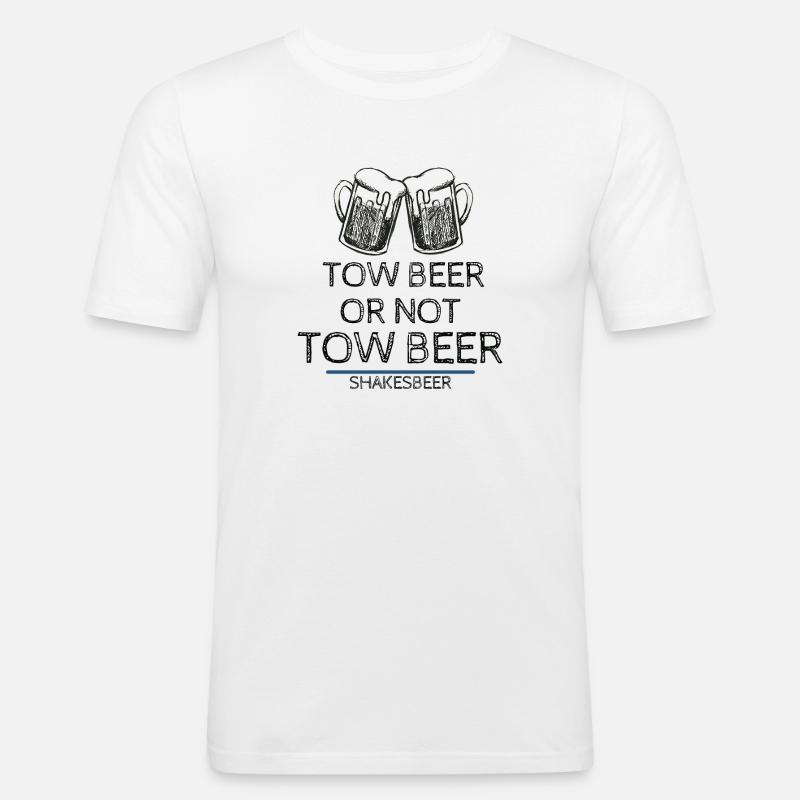 Bier oder nicht Bier - Männer Slim Fit T-Shirt - Weiß