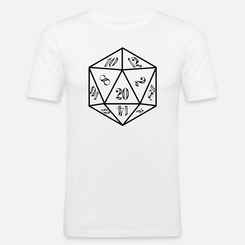 D20 Bad Sample RPG Dice Saying - Maglietta aderente da uomo - bianco