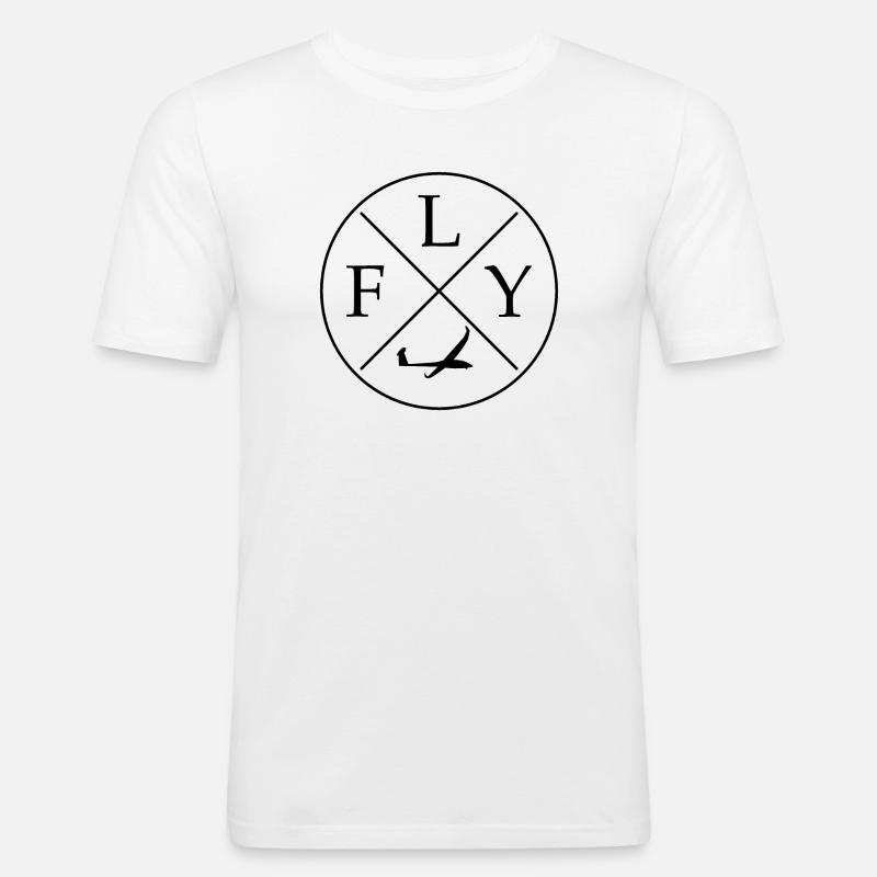 FLY Logo Glider remote control rc - Men's Slim Fit T-Shirt - white