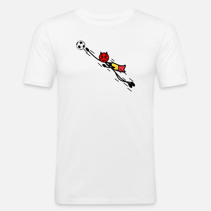 Flying Red Devil Held Keeper - Männer Slim Fit T-Shirt - Weiß