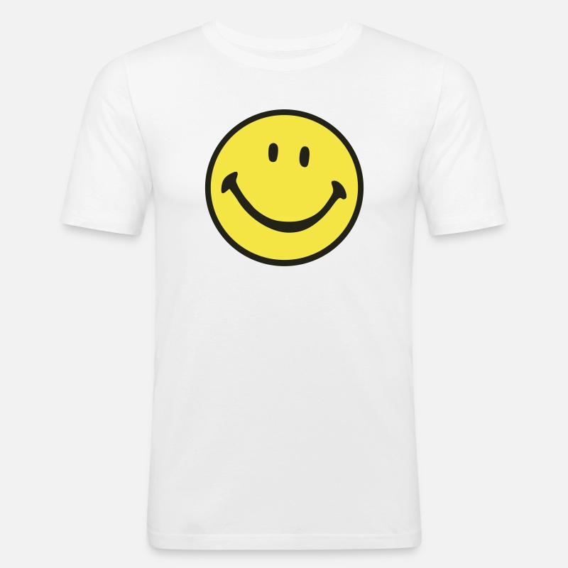 Lächeln - Männer Slim Fit T-Shirt - Weiß
