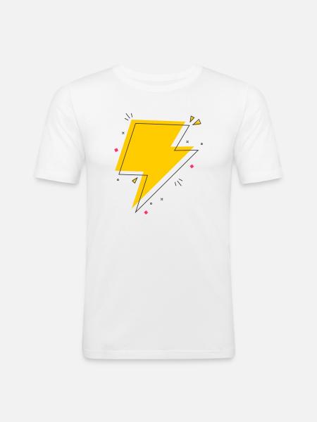 Dynamic Ray in Yellow and Black - Men's Slim Fit T-Shirt - white