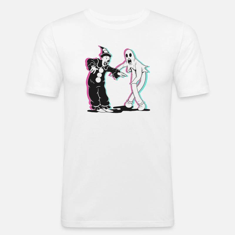 ghost e clown danza - Maglietta aderente da uomo - bianco