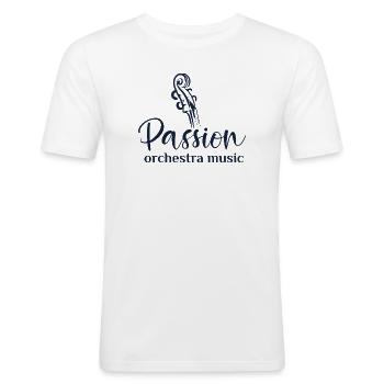 PASSION orchestra music - T-shirt près du corps Homme - blanc - Devant - Nik (191cm)