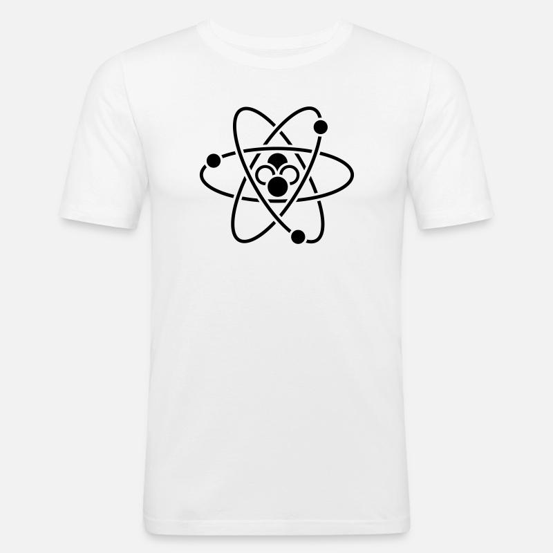 sience atom wissenschaft - Männer Slim Fit T-Shirt - Weiß