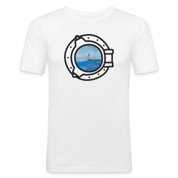 Meer Leuchtturm Nordsee Ostsee Bullauge see Reise - Männer Slim Fit T-Shirt - Weiß - Vorne - Nik (191cm)