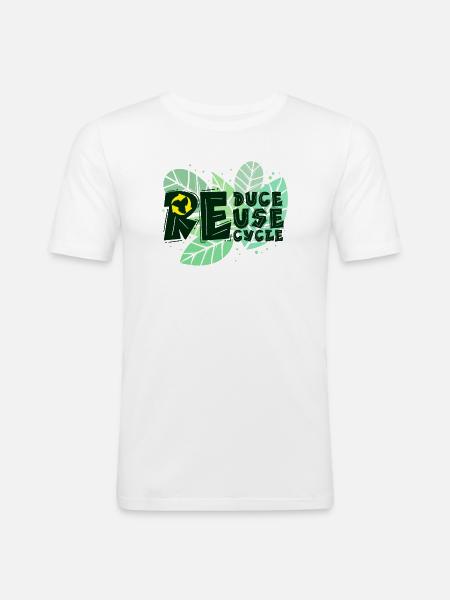 Umwelt Erde Recycling Naturschutz Statement - Männer Slim Fit T-Shirt - Weiß
