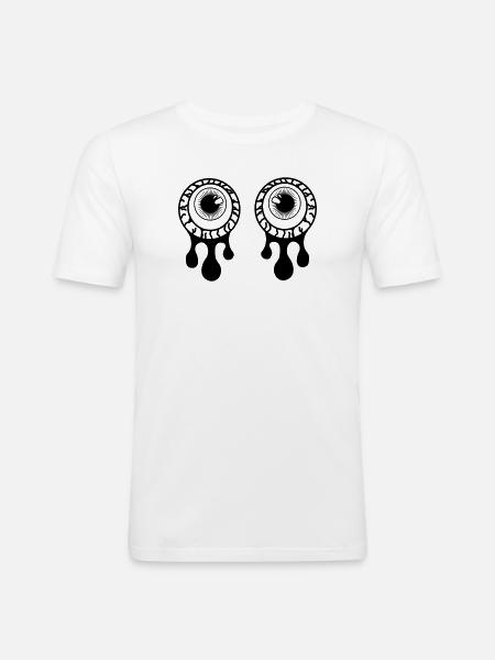 Eyes, pupils with eye fluid tears - Men's Slim Fit T-Shirt - white