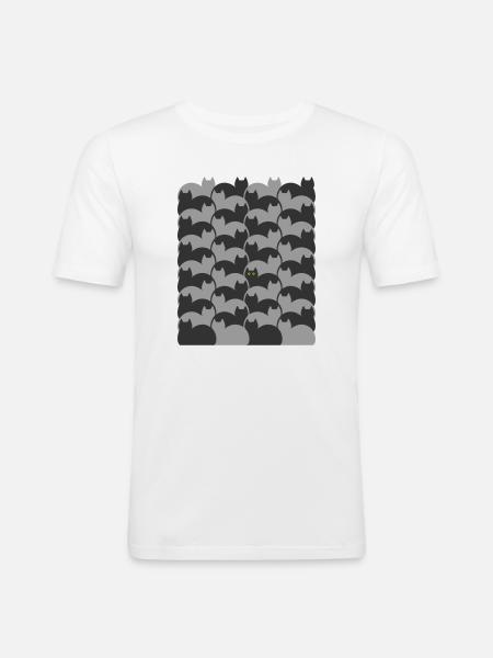 Escher Style Cats texture - Men's Slim Fit T-Shirt - white