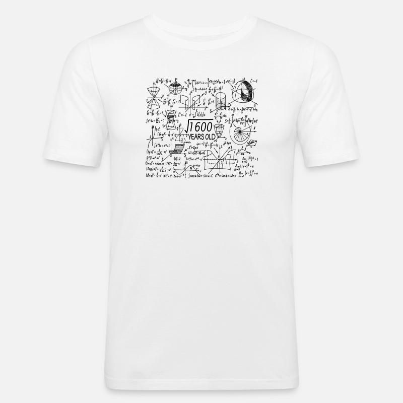 40 ans pour les profs de maths et les geeks en maths - T-shirt près du corps Homme - blanc