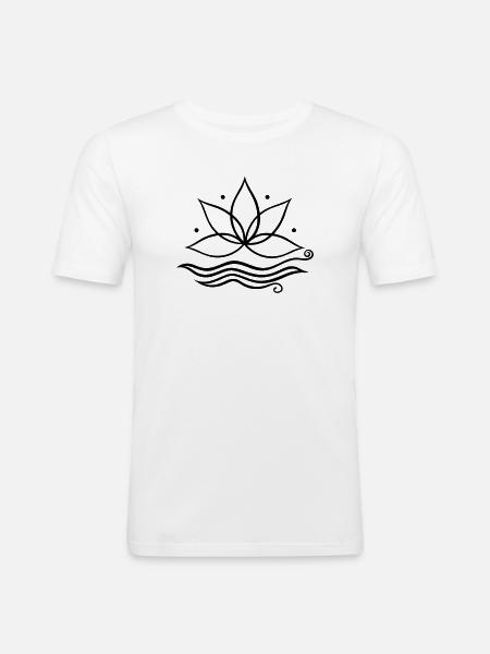 Lotus Lotusblume Yoga - Männer Slim Fit T-Shirt - Weiß