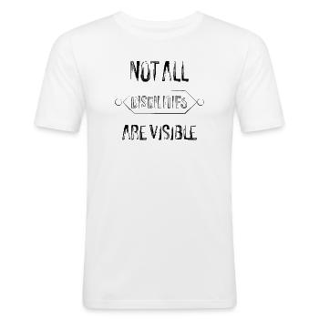 not all disabilities. - T-shirt près du corps Homme - blanc - Devant - Nik (191cm)