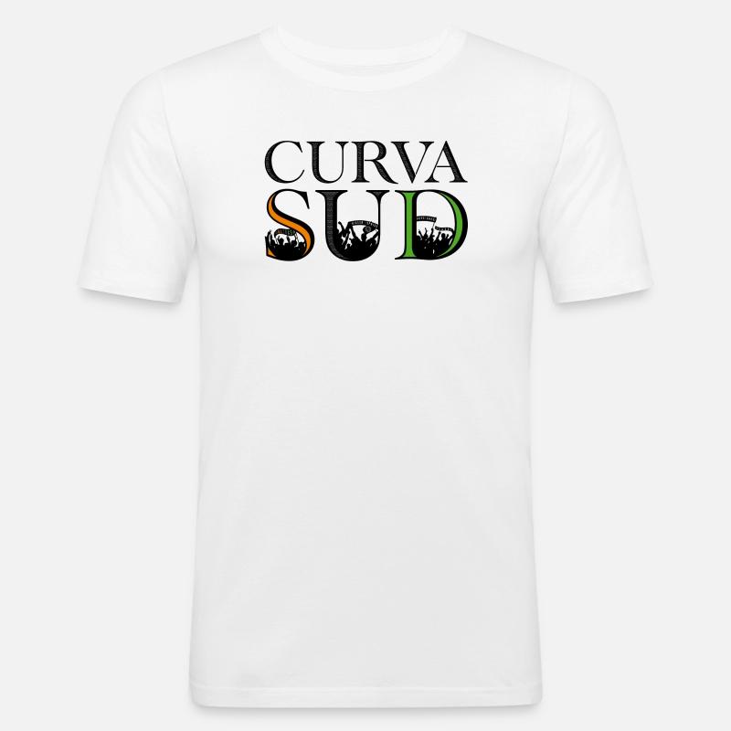 Curva Sud - Maglietta aderente da uomo - bianco