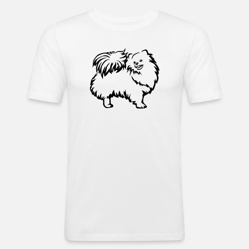 Dwarf spitz - Men's Slim Fit T-Shirt - white
