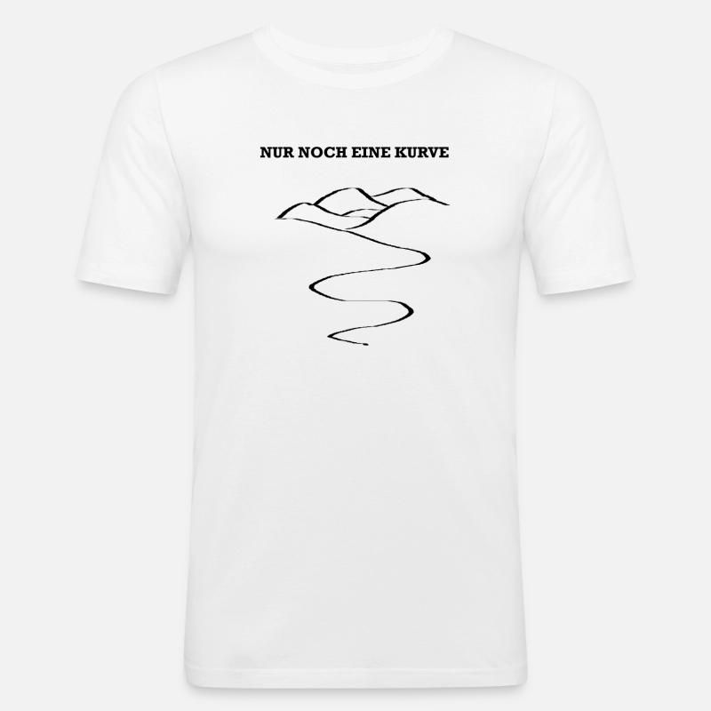 Nur noch eine Kurve - Männer Slim Fit T-Shirt - Weiß