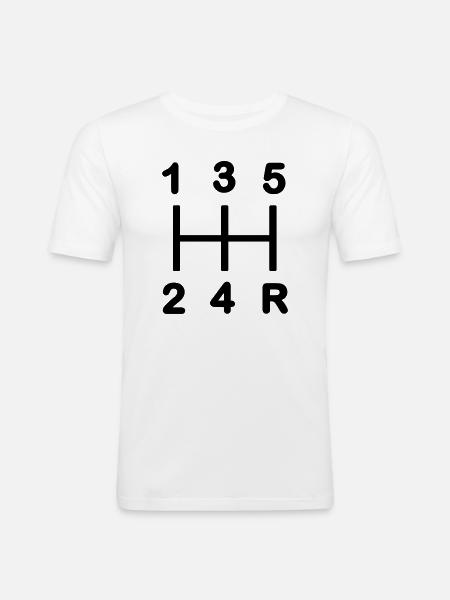Five-speed gearbox - Men's Slim Fit T-Shirt - white