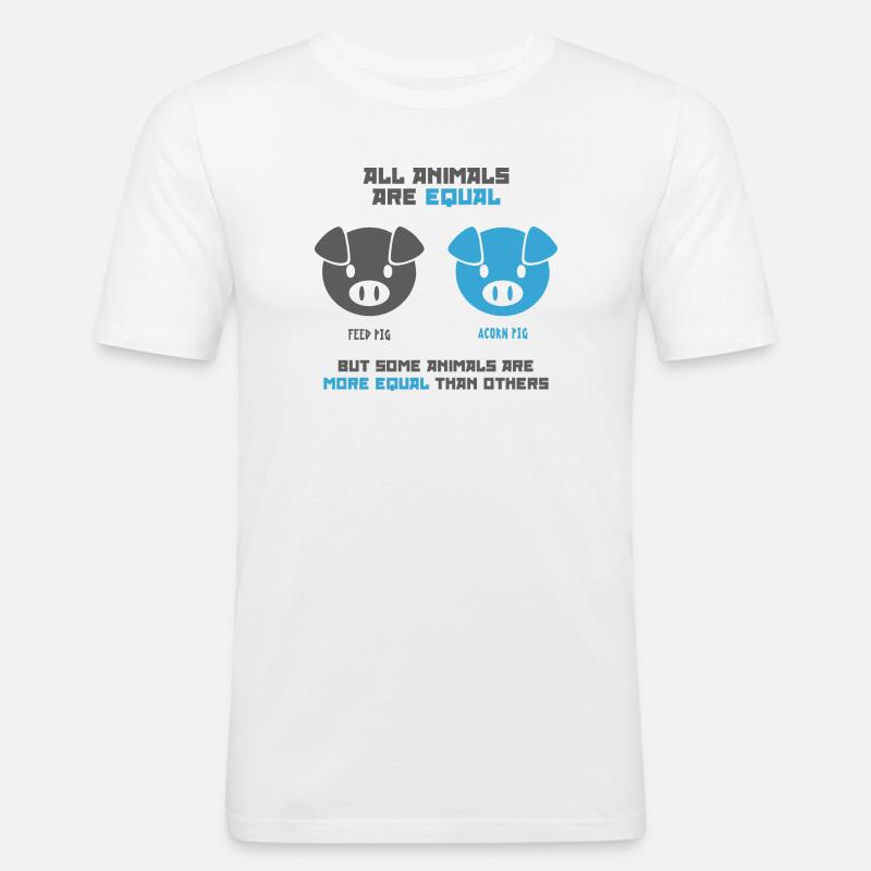 Futterschwein, Eichelschwein - Männer Slim Fit T-Shirt - Weiß
