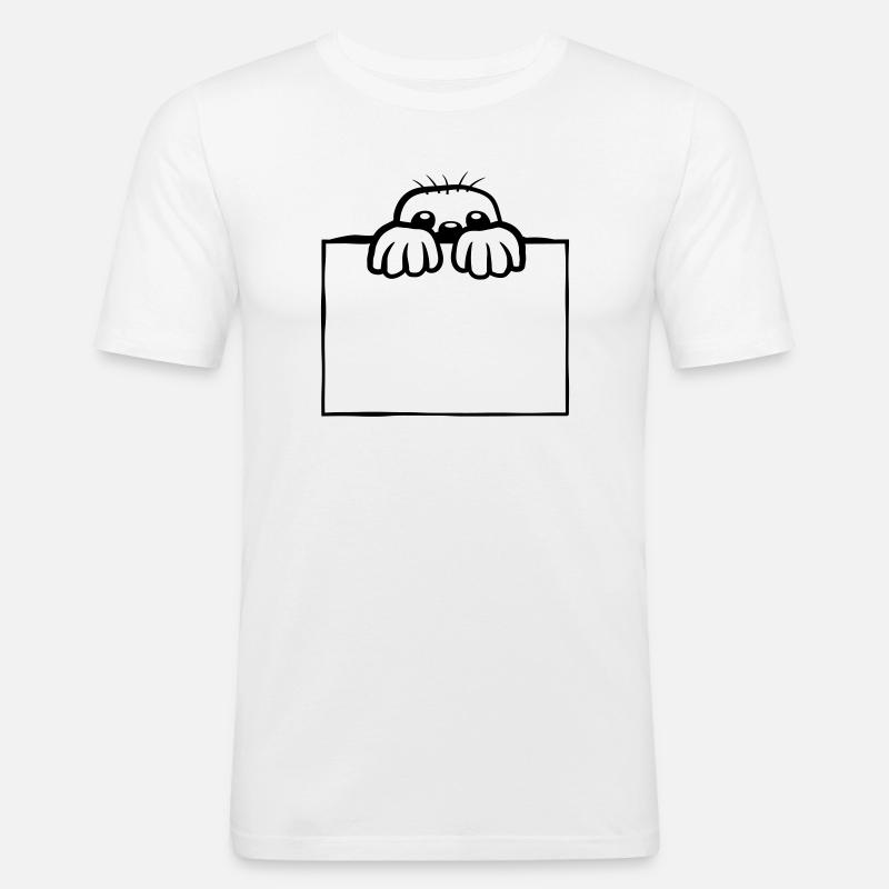 Shield Mole Design - Men's Slim Fit T-Shirt - white