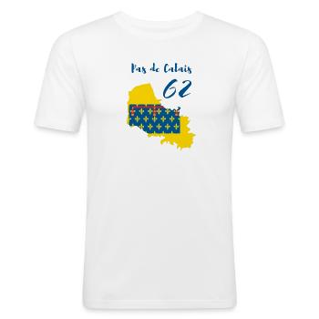 Pas de calais - T-shirt près du corps Homme - blanc - Devant - Nik (191cm)