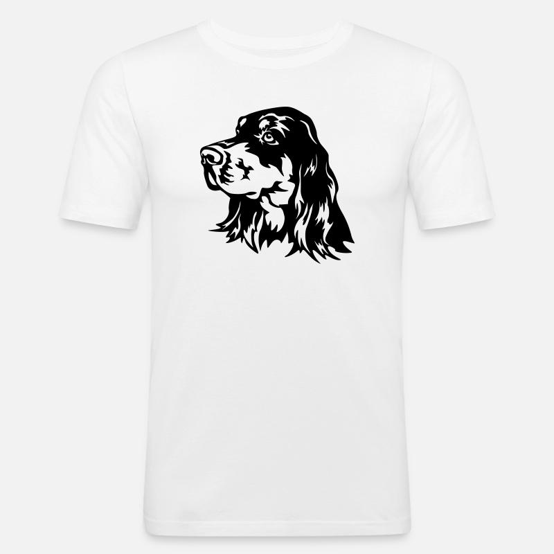 Gordon Setter Kopf - Männer Slim Fit T-Shirt - Weiß