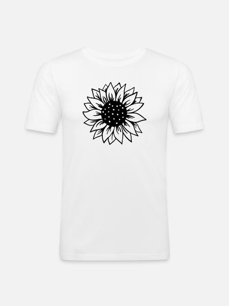 Sonnenblume - Männer Slim Fit T-Shirt - Weiß