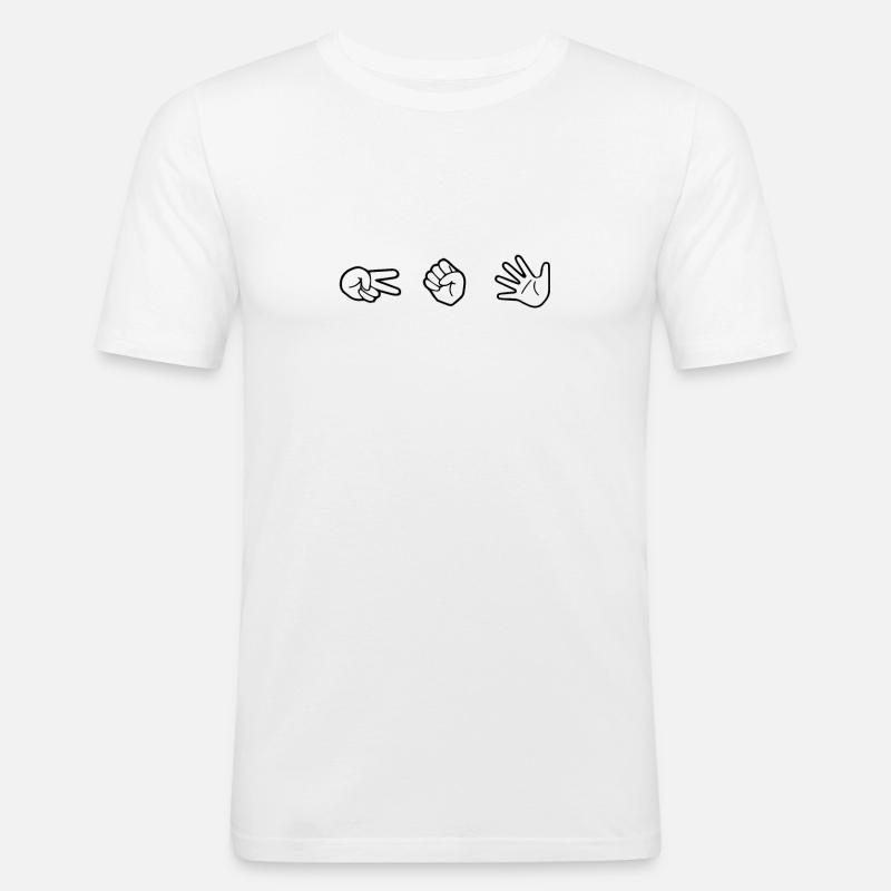 Schere Stein Papier - Männer Slim Fit T-Shirt - Weiß