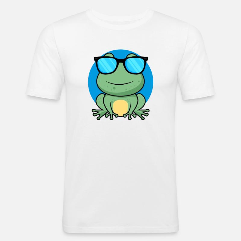 Cool Frog - Männer Slim Fit T-Shirt - Weiß