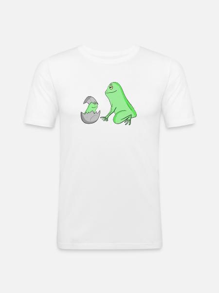 Frog with Baby Frog - Men's Slim Fit T-Shirt - white