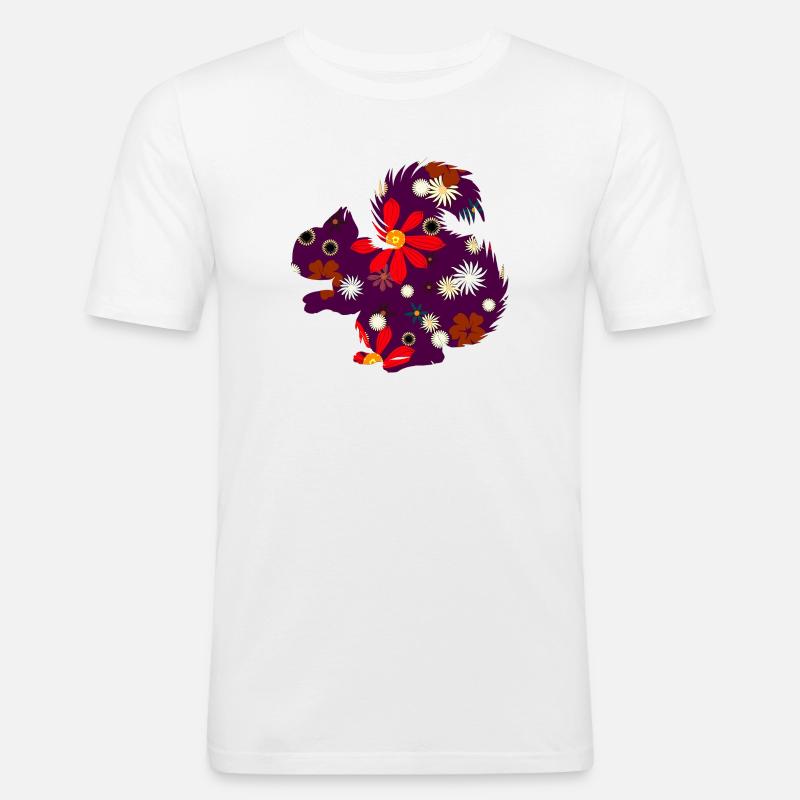 Herbstoutfit freizeit, eichhörnchchen design - Männer Slim Fit T-Shirt - Weiß