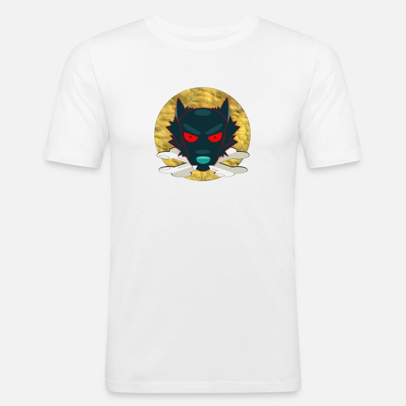 Wolf554 - Männer Slim Fit T-Shirt - Weiß