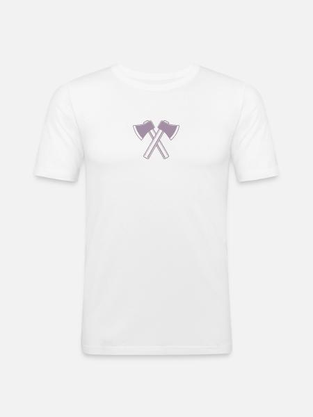 Axe Axes Lumberjack Forester - Men's Slim Fit T-Shirt - white