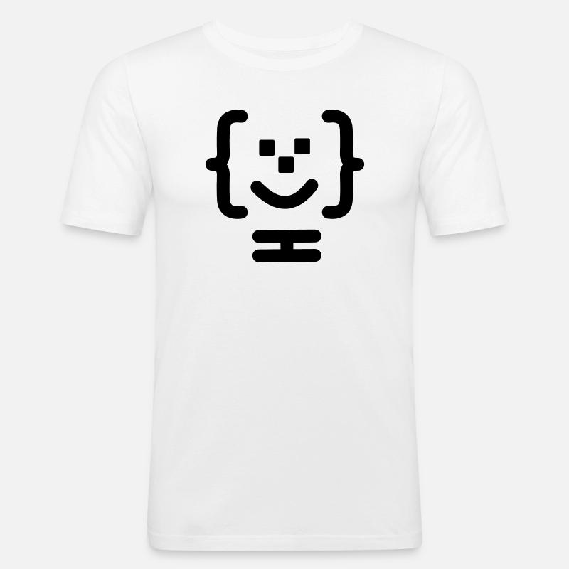 Code-Logo des Hauptprogrammierers - Männer Slim Fit T-Shirt - Weiß