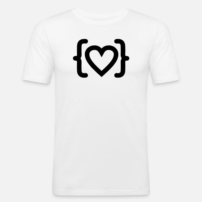 Heart of programmer code logo - Men's Slim Fit T-Shirt - white