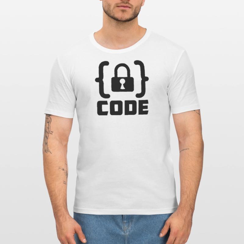 Code mit Sperrprogrammierer Männer Slim Fit T-Shirt