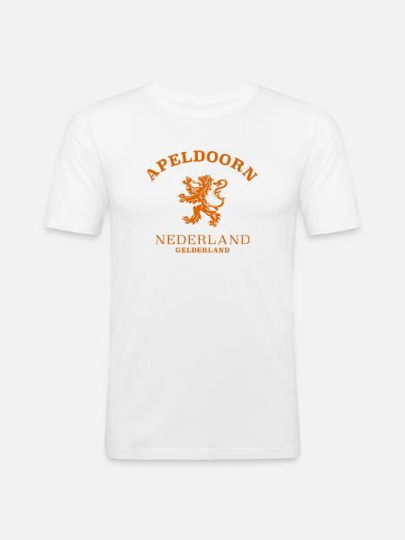 APELDOORN Nederland Niederlande Netherlands - Mannen slim fit T-shirt - wit