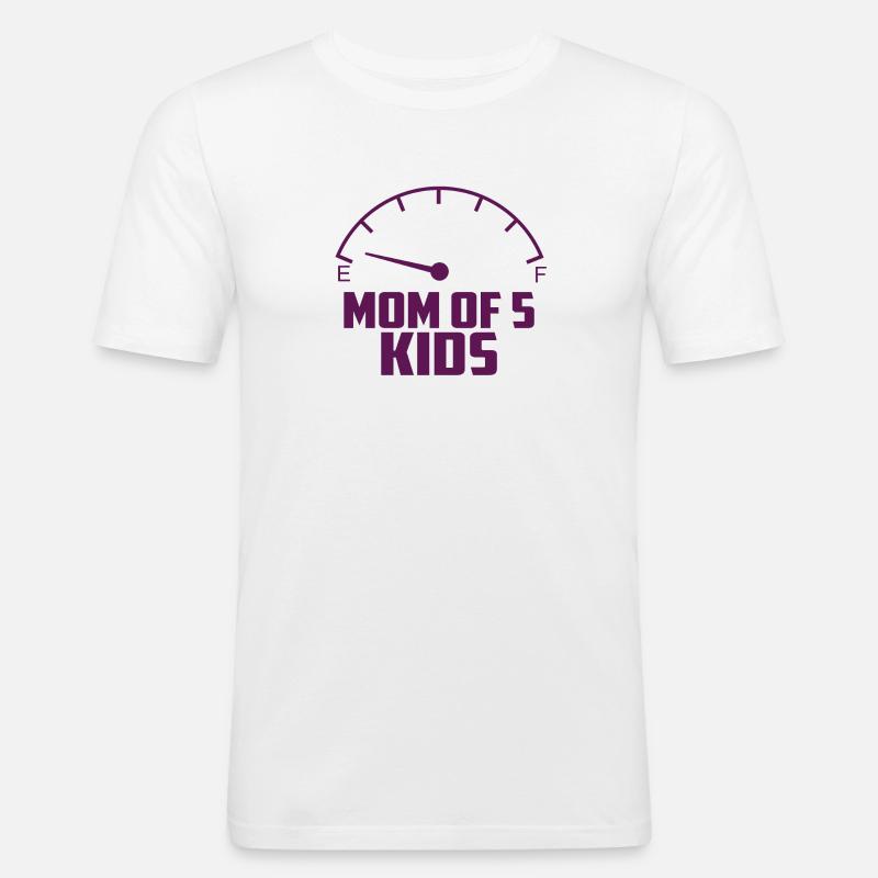 Mutter von 5 Kindern - Männer Slim Fit T-Shirt - Weiß