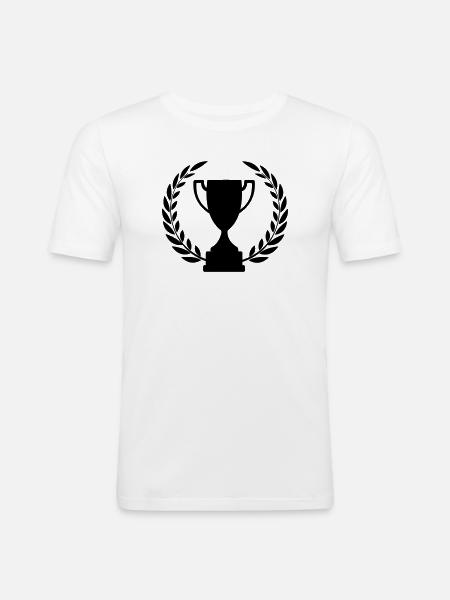 Cup sports cup laurel wreath - Men's Slim Fit T-Shirt - white