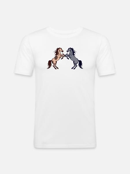 Islandske heste hest elsker hest fan heste - Herre Slim Fit T-Shirt - hvid