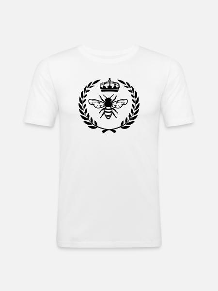 With queen in laurel wreath - Men's Slim Fit T-Shirt - white