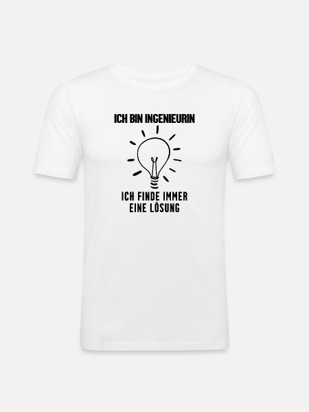 Ingenieurin Beruf Ausbildung - Männer Slim Fit T-Shirt - Weiß
